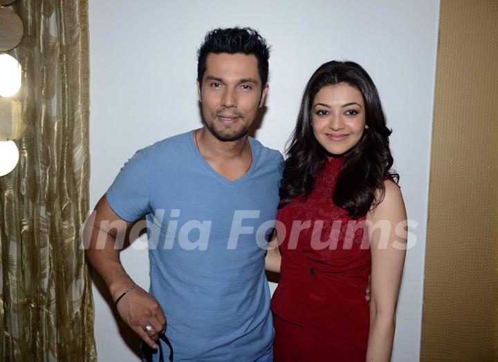 Kajal Aggarwal and Randeep Hood at Promotions of 'Do Lafzon Ki Kahani'