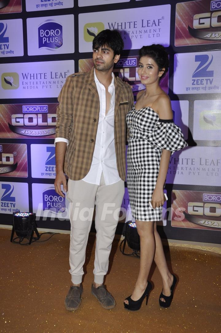 Charu Asopa and Neeraj Malviya at Zee Gold Awards 2016