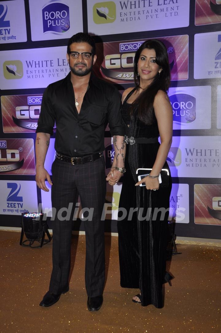 Karan Patel and Ankita Bhargava at Zee Gold Awards 2016