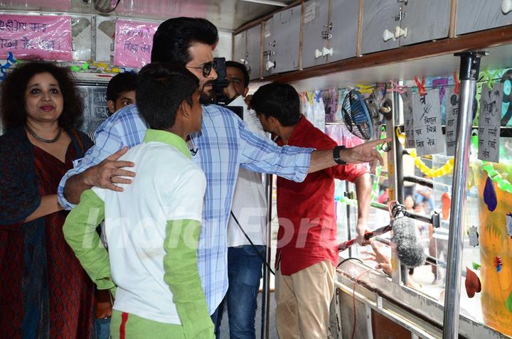 Anil Kapoor was spotted guiding a young boy at Plan India Event