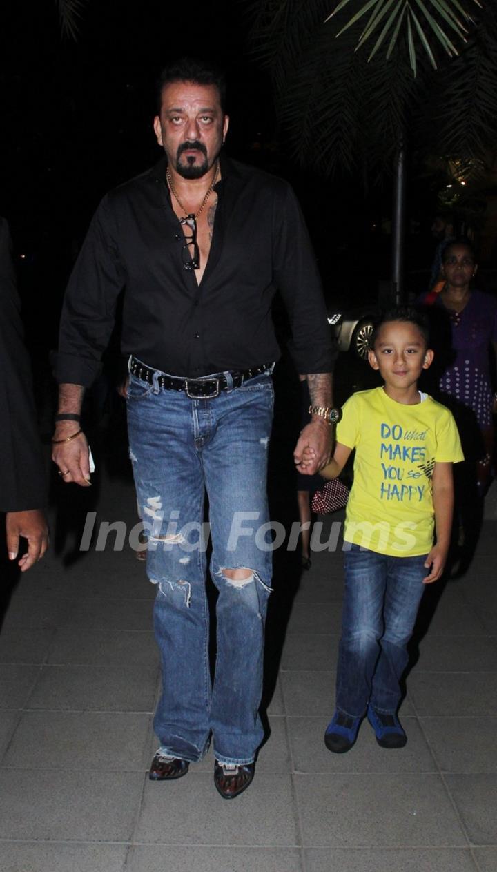 Sanjay Dutt snapped with son Shahraan Dutt