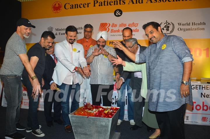 Rohit Shetty, Shankar- Ehsaan-Loy and Vivek Oberoi at Cancer Patients Aid Association's Event