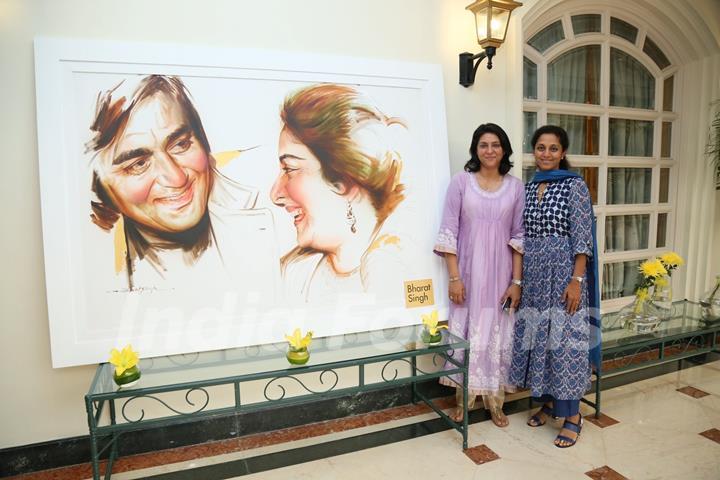 Priya Dutt with Supriya Sule at Nargis Dutt Foundation's Art Event