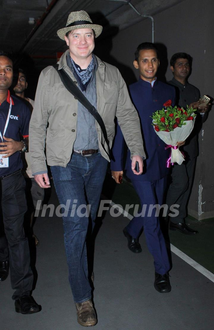 Brendan Fraser Snapped at Mumbai Airport