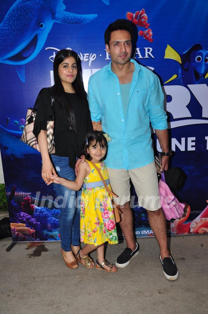 Iqbal Khan with  family at Special Screening of 'Finding Dory'