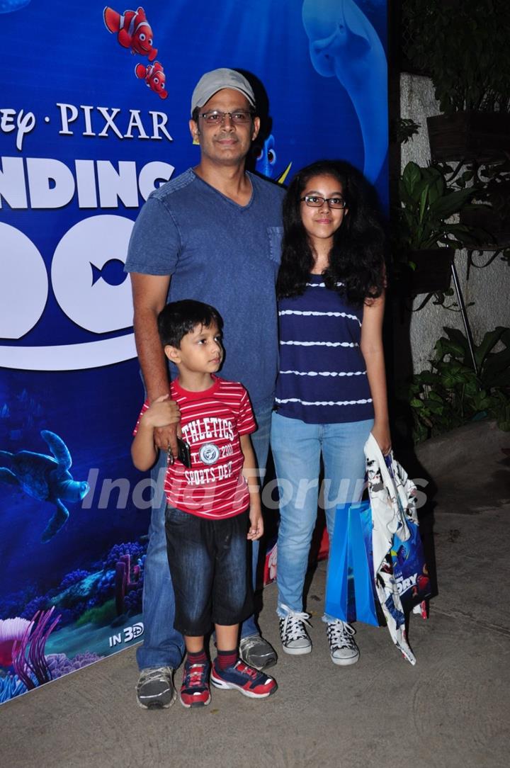 Actor Nasir Khan  with kids at Special Screening of 'Finding Dory'