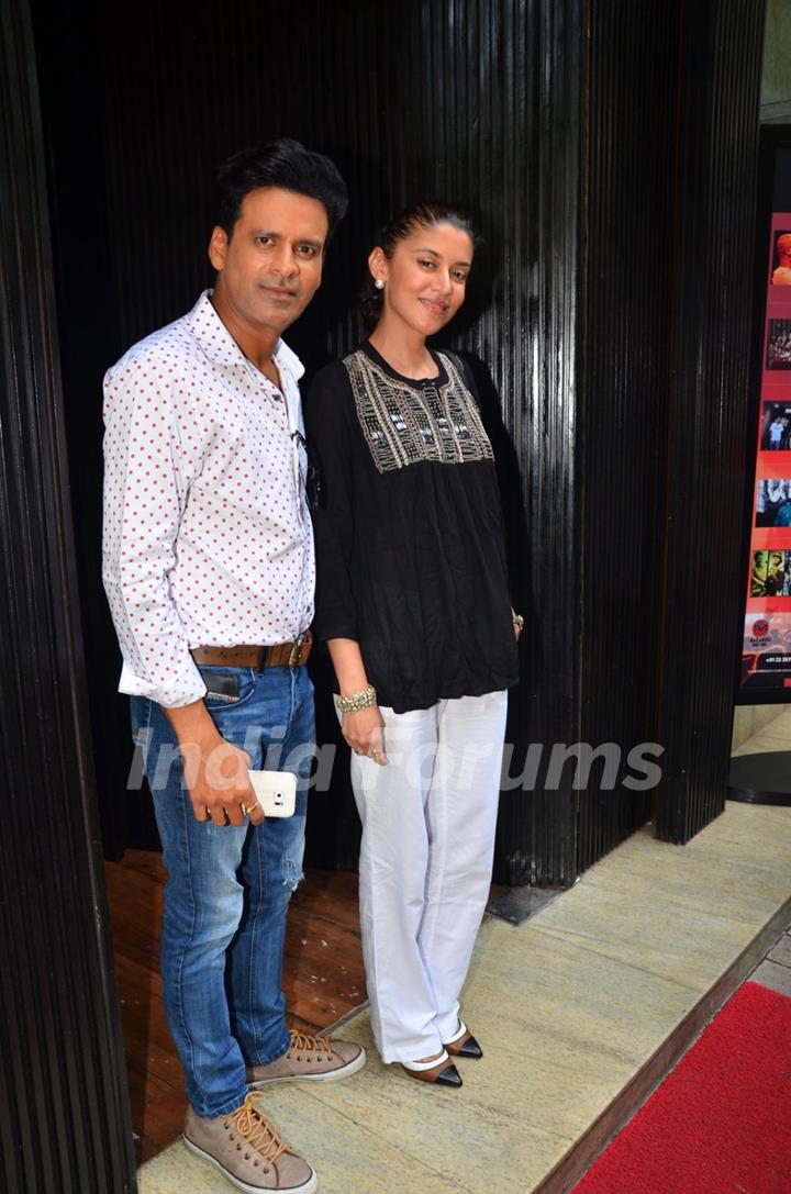 Manoj Bajpayee with Wife Neha at Special Premiere of film 'Kriti'