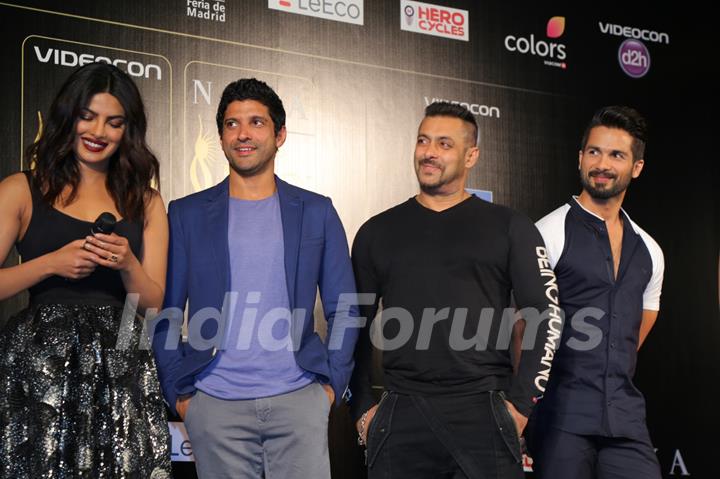 Priyanka Chopra, Farhan Akhtar, Salman Khan & Shahid Kapoor at Press Meet of 'IIFA' in Madrid