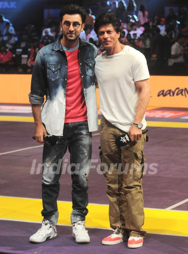 Ranbir Kapoor & Shah Rukh Khan at Launch of Pro Kabaddi League-Season 4