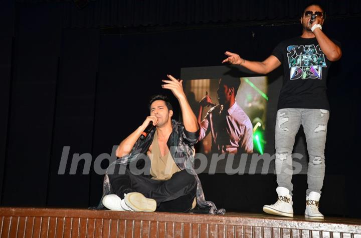 Varun at the promotion of 'Dishoom'