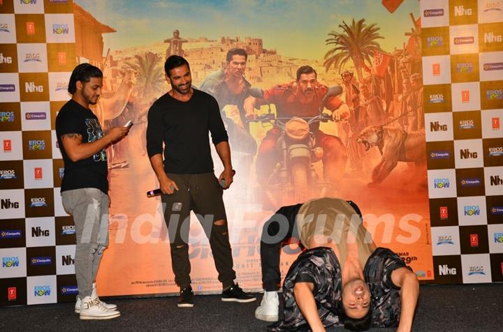 Celebs Varun and john at the promotion of 'Dishoom'