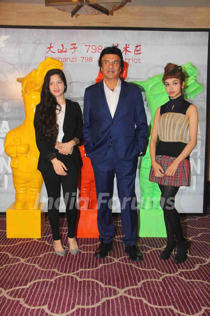 Anu Malik with his daughters at Krishika Lulla's Party for The New Asian Restaurant 'DASHANZI'