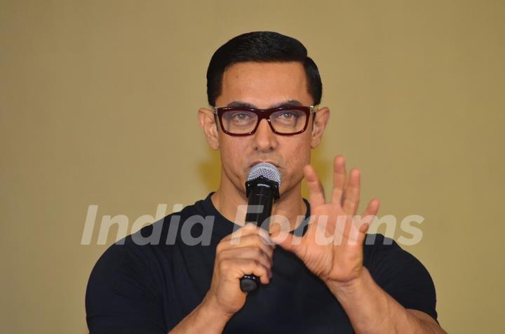 Aamir Khan at Poster Launch of 'Dangal'