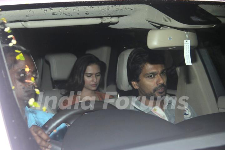 Nikhil Dwivedi with his wife at Special Screening of 'SULTAN'