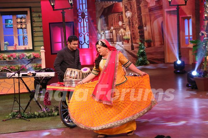 A R Rahman on the sets of The Kapil Sharma Show