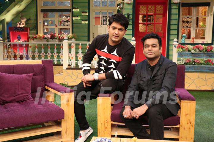 A R Rahman on the sets of The Kapil Sharma Show