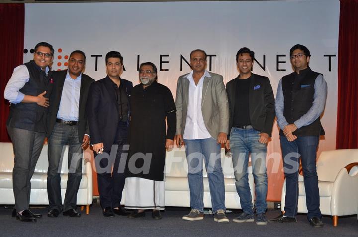 Karna Johar, Prahlad Kakkar, Ashutosh Gowarikar and Salim Merchant at Launch of app 'Talent Next'