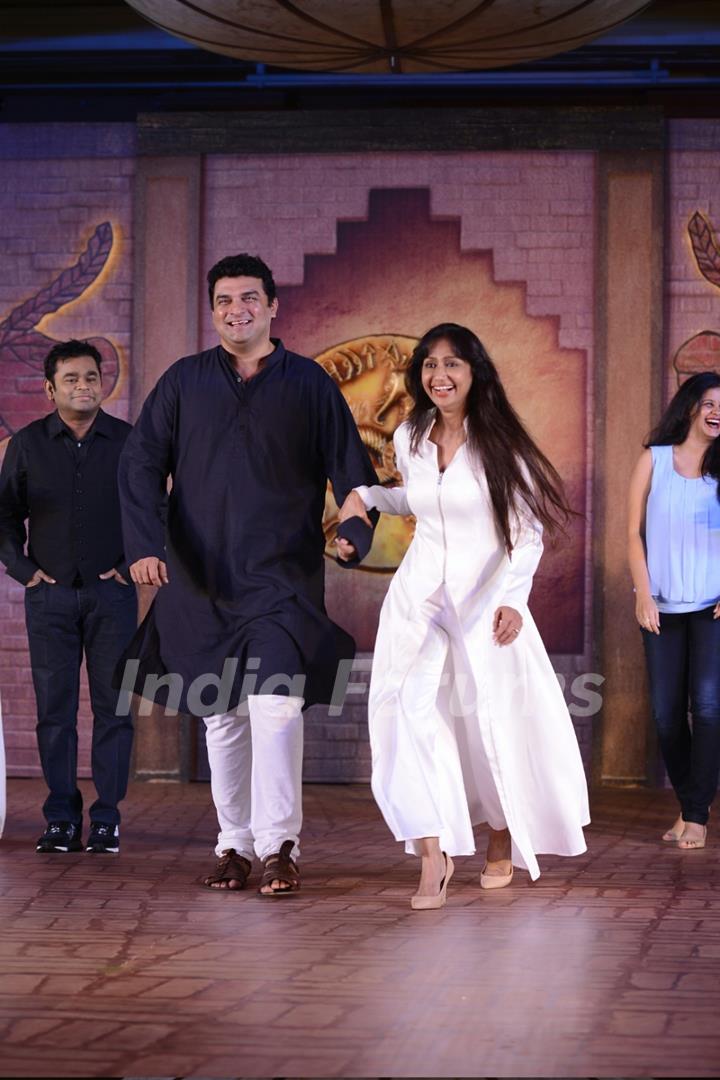 Siddharth Roy Kapur and Sunita Gowariker at Mohenjo Daro Promotional Event