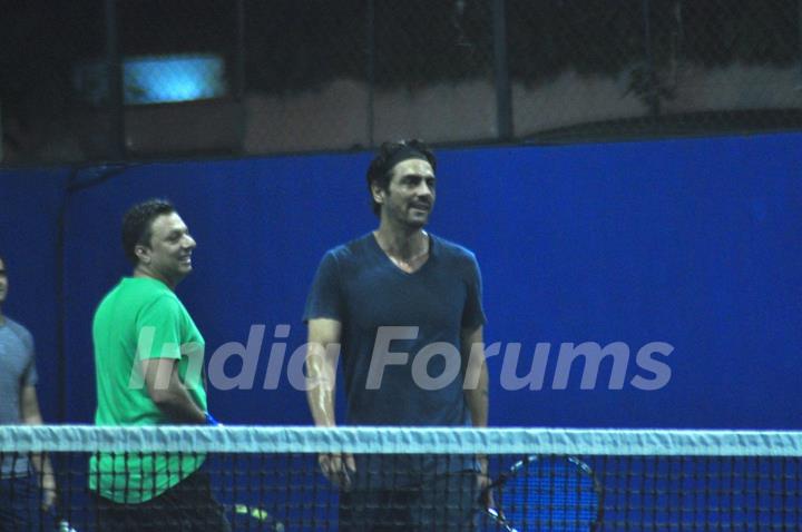 Arjun Rampal Snapped Playing Tennis