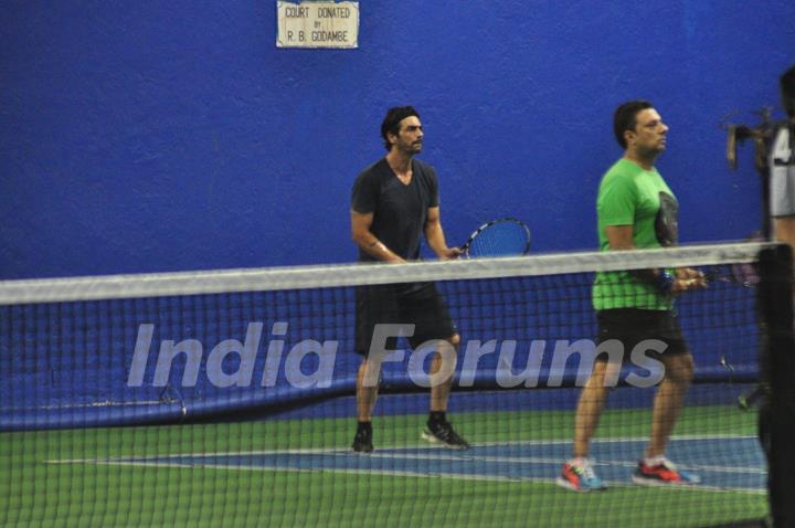 Arjun Rampal Snapped Playing Tennis