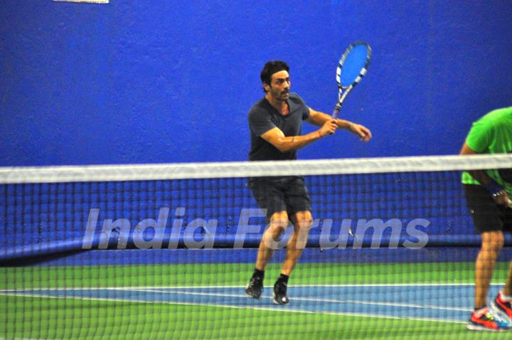 Arjun Rampal Snapped Playing Tennis