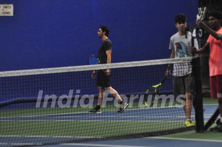 Arjun Rampal Snapped Playing Tennis