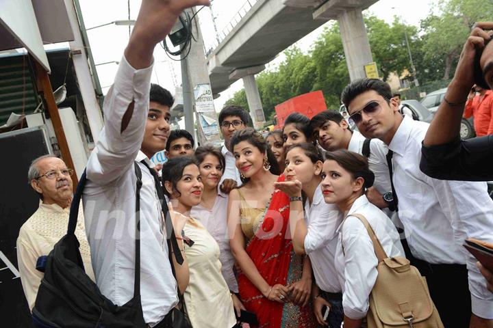 Sambhavana Seth poses for a selfie with her fans