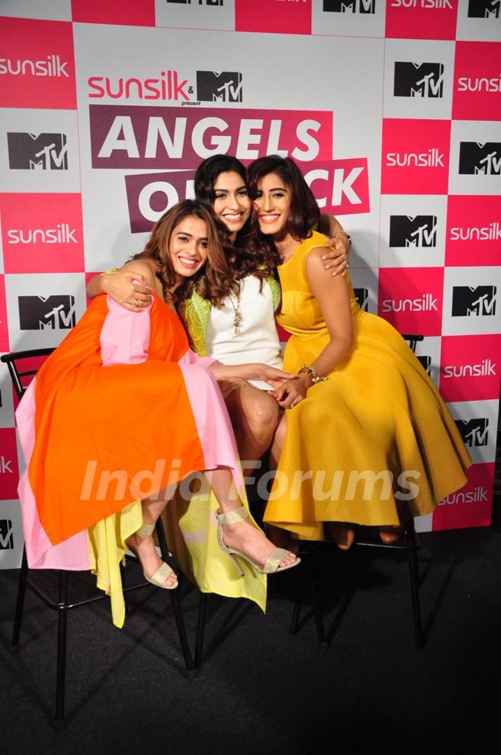 Akasa singh, Shalmali Kholgade and Anusha Mani at Launch of MTV's New Show 'Angels of Rock'