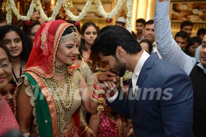 Fiance Avinash Dwivedi and Sambhavna Seth at their Marriage Ceremony