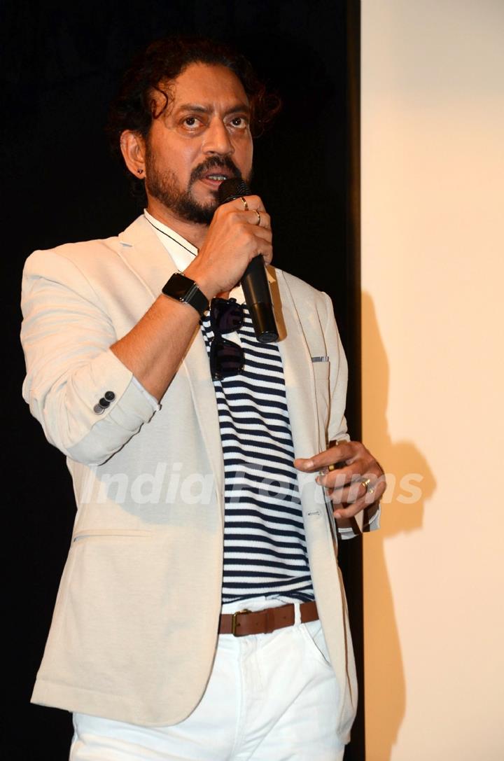 Irfan khan promotes his New movie 'MADAARI' At Mithibhai College