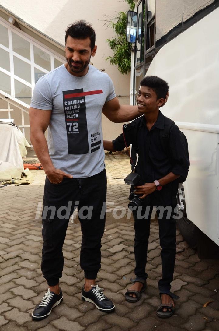 John Abraham Snapped promoting Dishoom at 'Mehboob Studio'