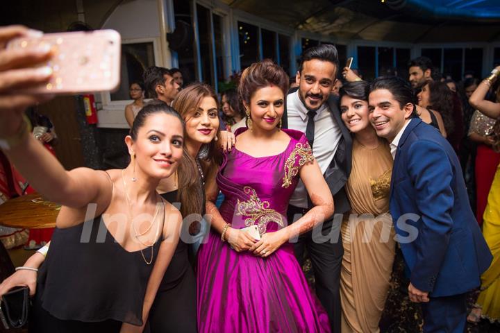 Anita Hassanandani, Rohit Reddy, Pooja Gaur and Raj Singh Arora at Divyanka - Vivek's Party