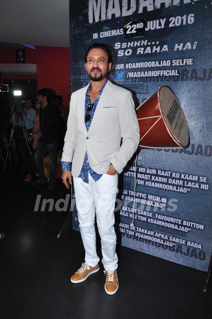 Irrfan Khan at Screening of movie 'Madaari'