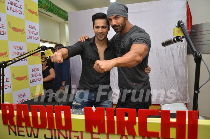 John Abraham and Varun Dhawan promotes 'Dishoom' at Radio Mirchi