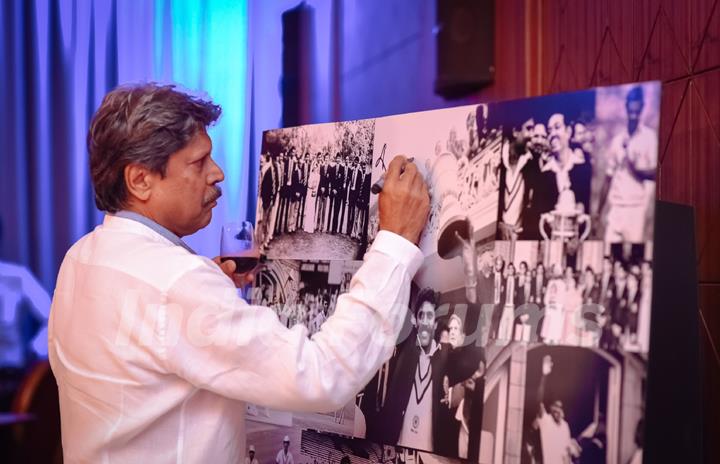 Kapil Dev at Press meet of 1983 Movie