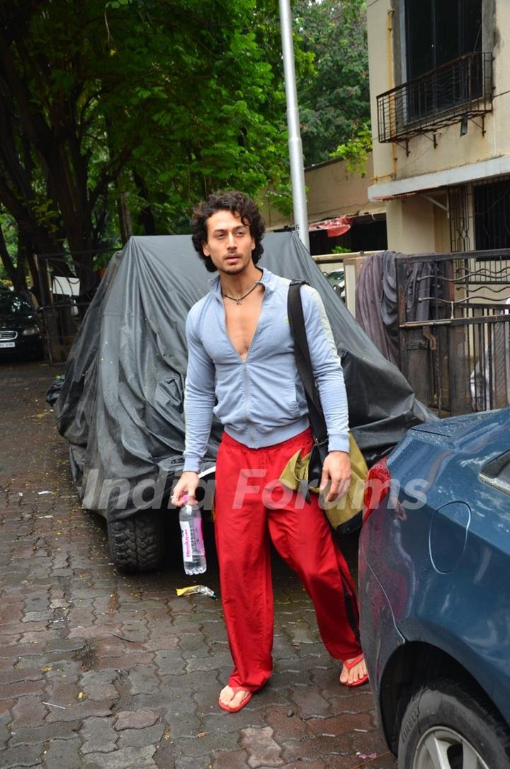 Tiger Shroff snapped outside his gym