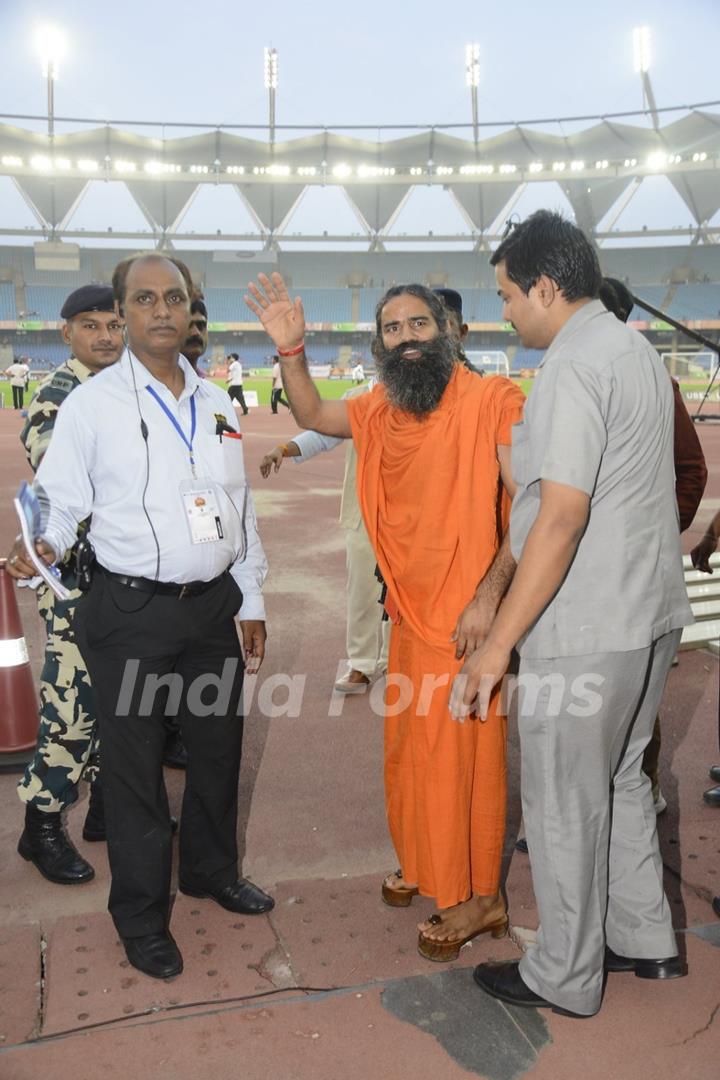 Baba Ramdev at Soccer Match between Parliamentary MP vs All Stars