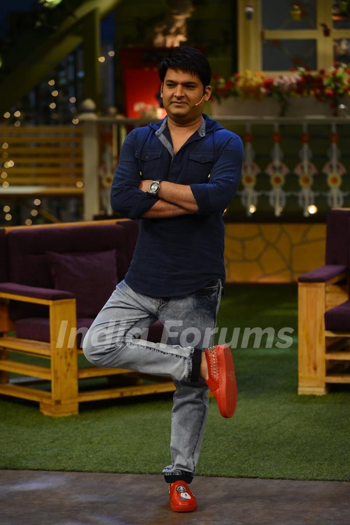 Kapil on the sets of Kapil Sharma