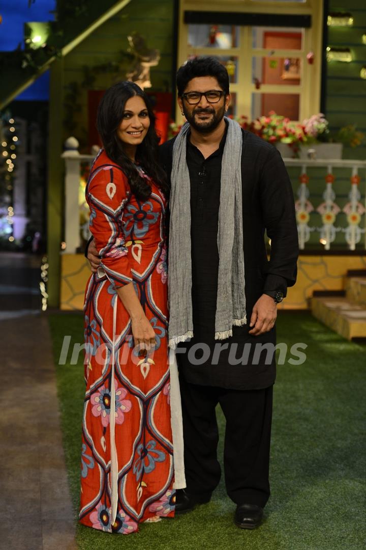 Arshad and Maria on the sets of Kapil Sharma