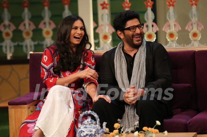 Arshad and Maria on the sets of Kapil Sharma