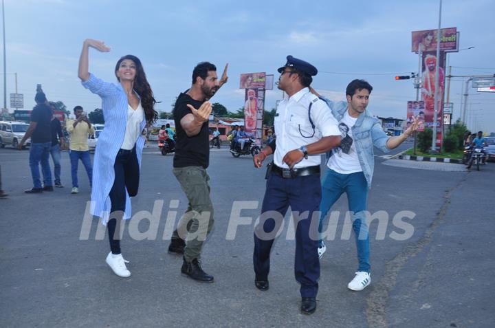 John Abraham, Varun Dhawan and Jacqueline Fernandes promotes Dishoom