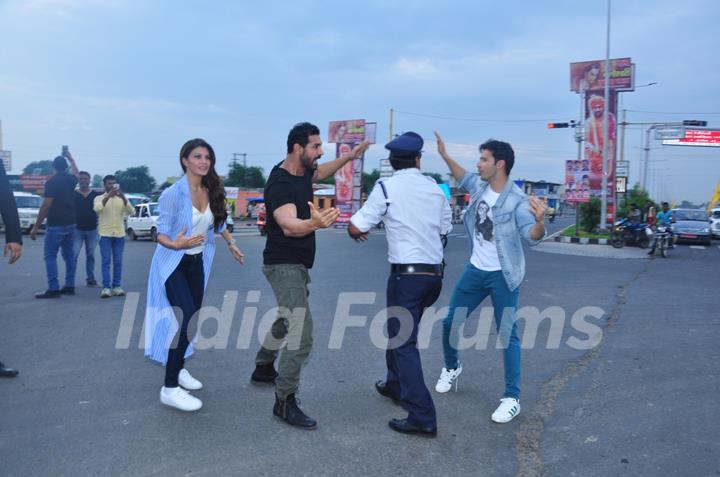 John Abraham, Varun Dhawan and Jacqueline Fernandes promotes Dishoom