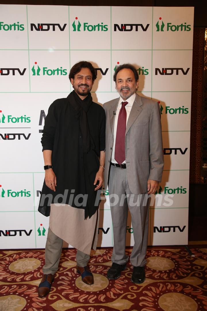 Irrfan Khan with NDTV CEO  at launch of NDTV and Fortis Organ Donation Initiative ‘More To Give'