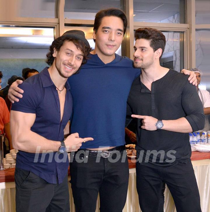 Tiger Shroff and Suraj Pancholi at Special screening of the film 'Dishoom'