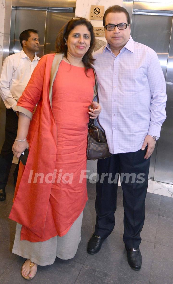 Ramesh Taurani with his wife at Special screening of the film 'Dishoom'