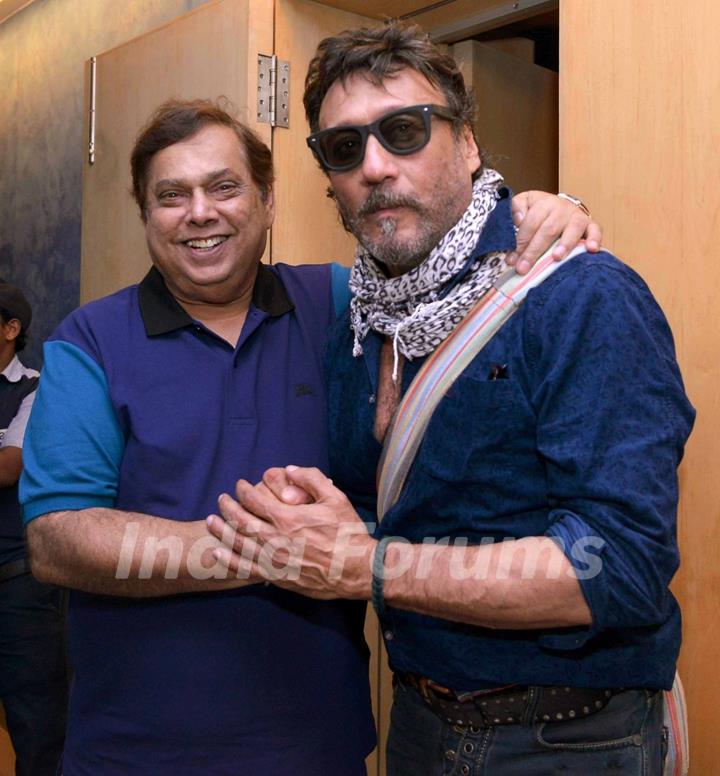 David Dhawan and Jackie Shroff at Special screening of the film 'Dishoom'