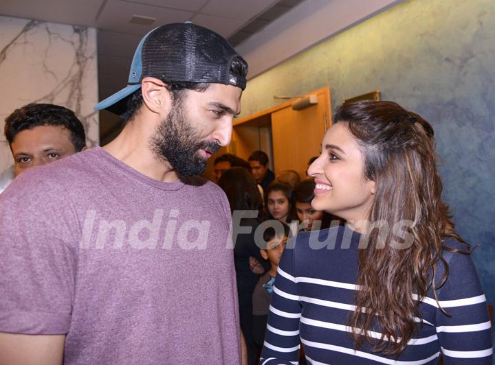 Aditya Roy Kapur and Parineeti Chopra at Special screening of the film 'Dishoom'