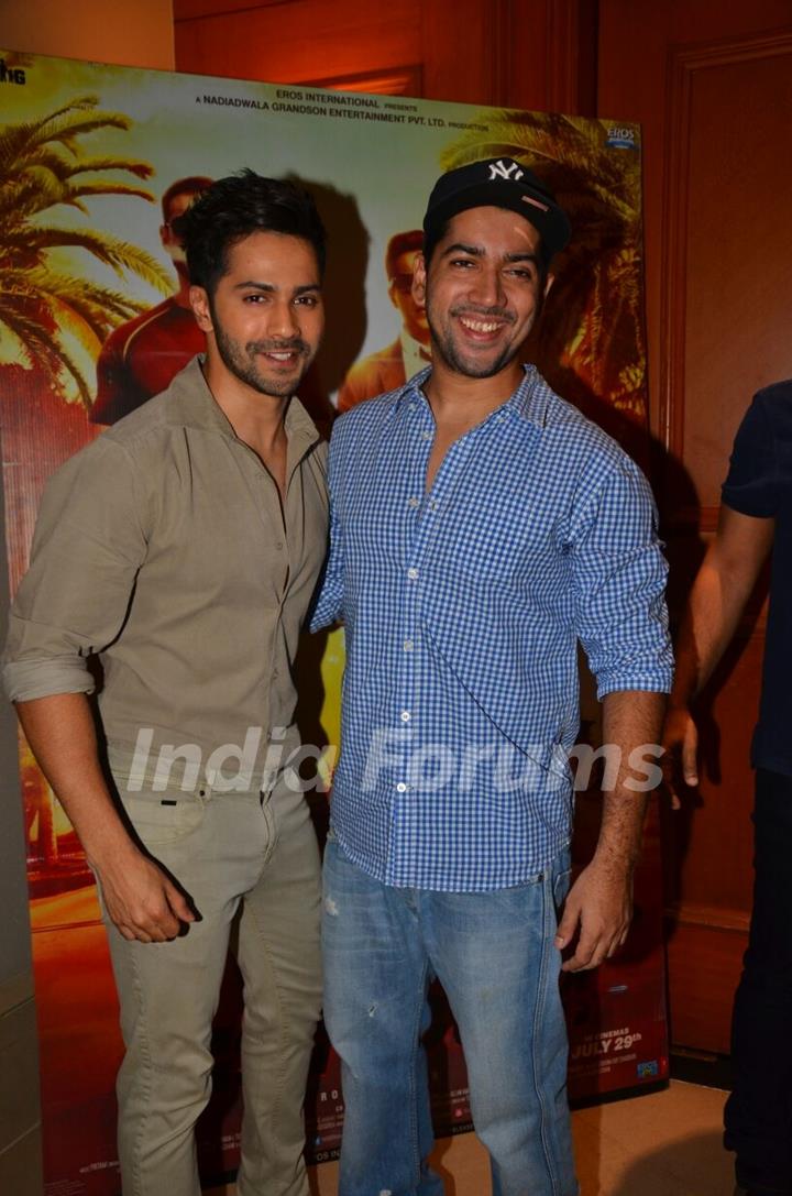 Varun Dhawan and Rohit Dhawan at Success Bash of 'Dishoom'