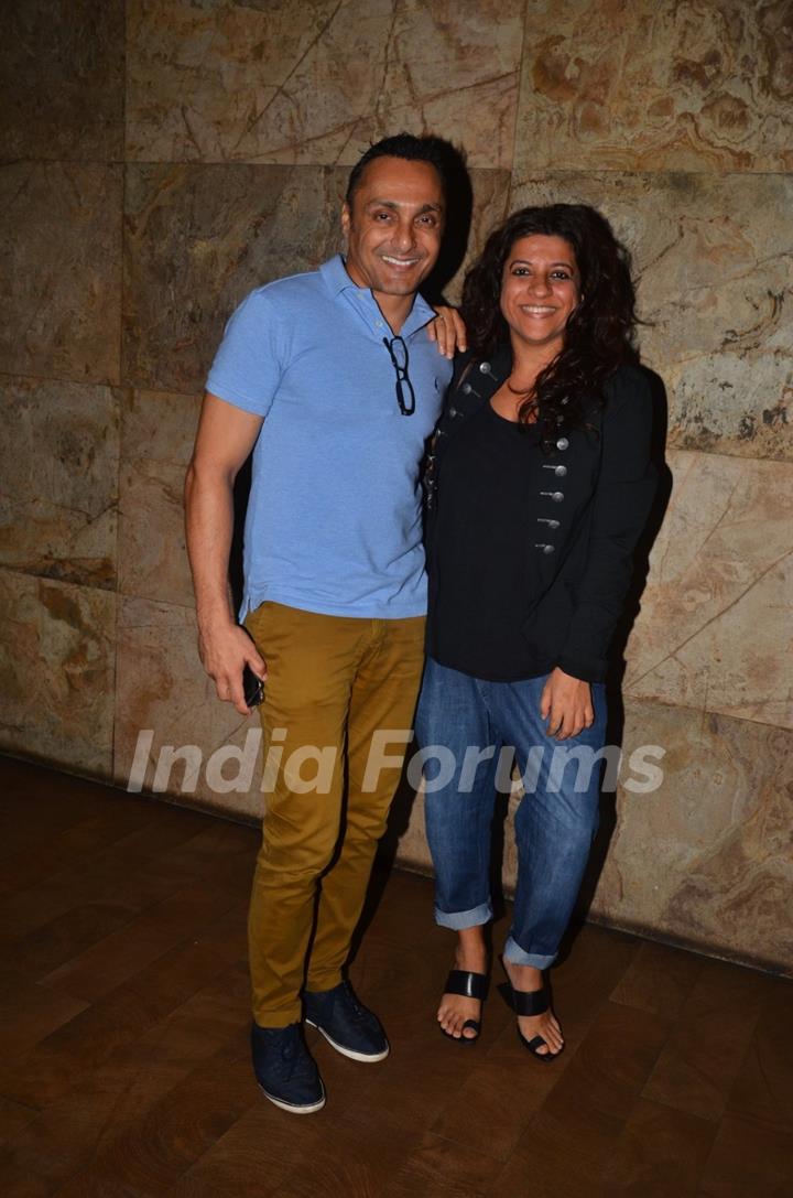 Rahul Bose and Zoya Akhtar at a movie screening