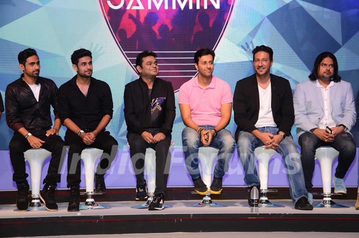 A.R. Rahman, Sulaiman Merchant and Salim Merchant at Qyuki musical collaboration with YouTube event